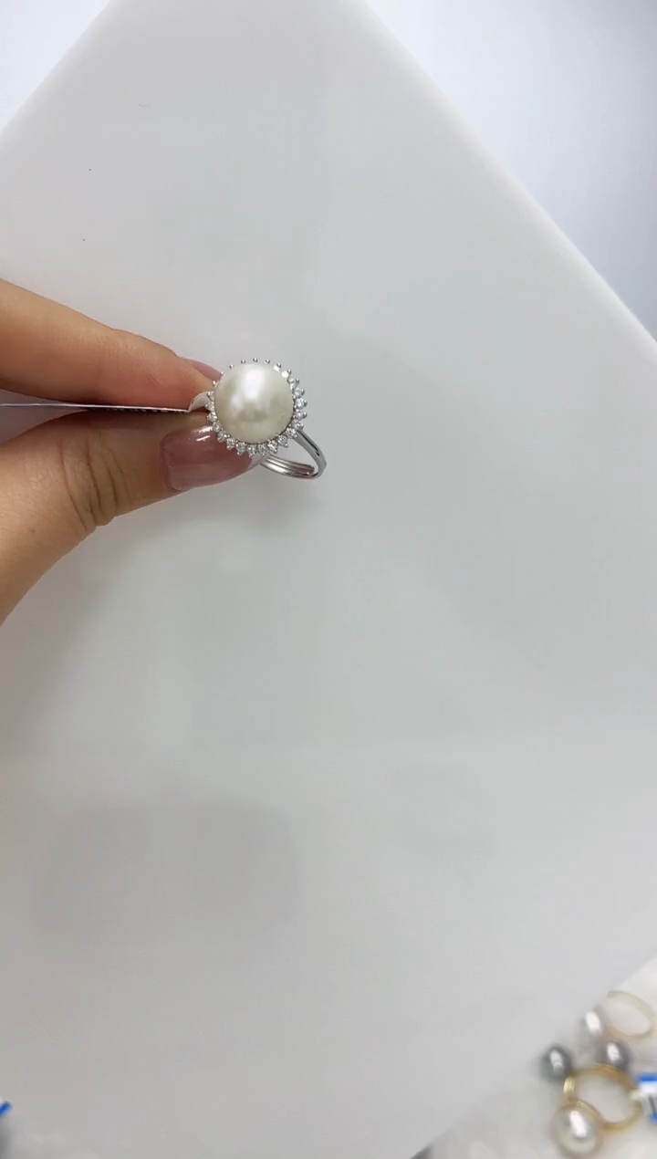 【闪购商品】淡水珍珠DA银S925镶嵌戒指  B174