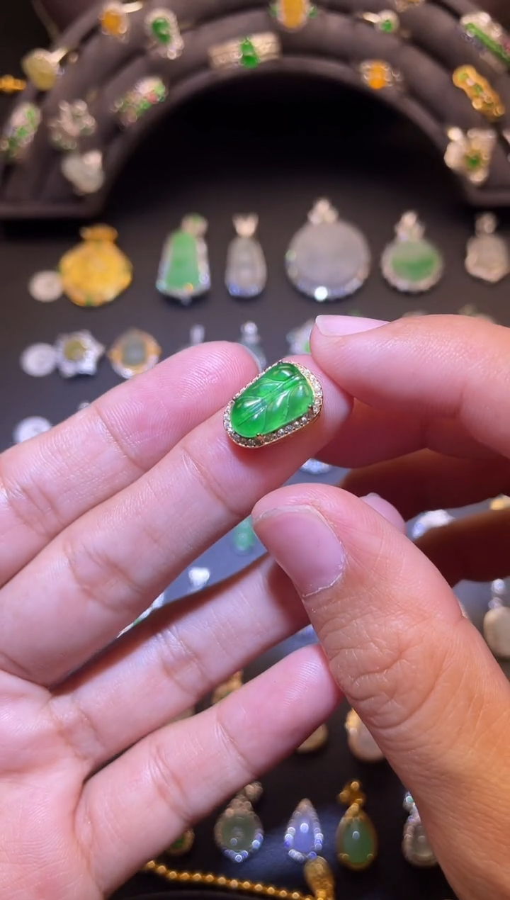 吊坠(不含链)银S925镶嵌翡翠1