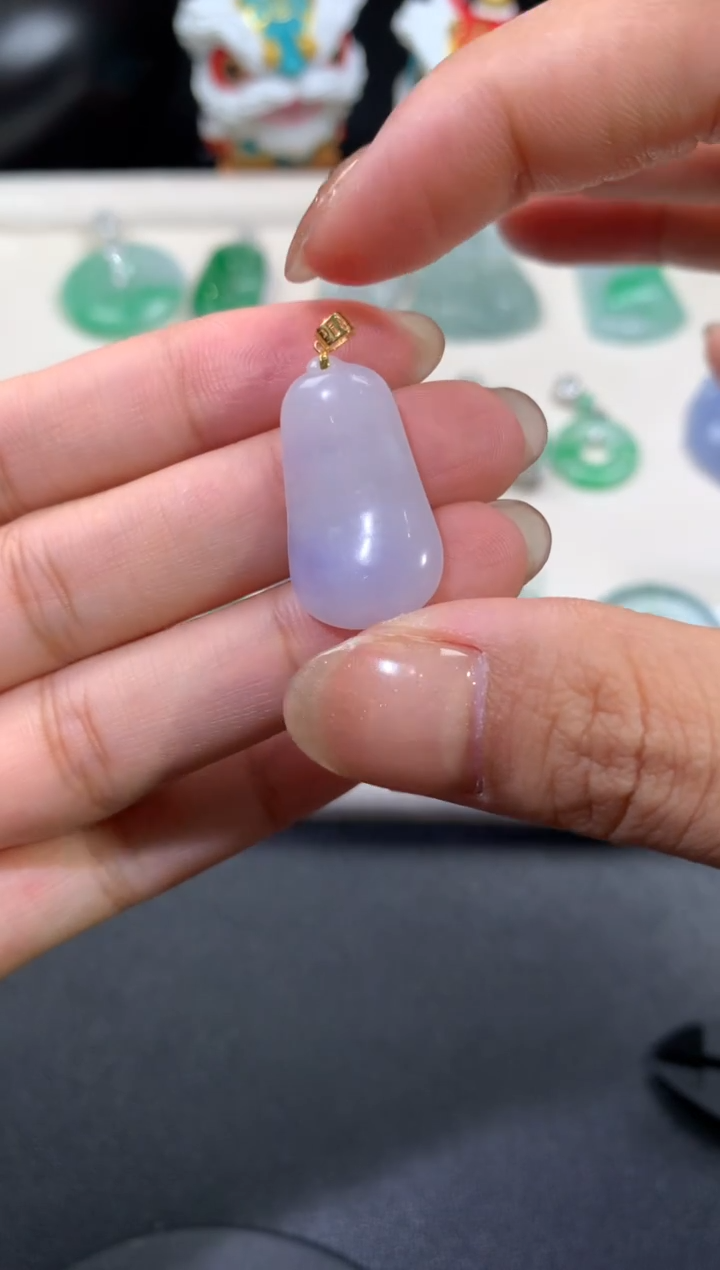 吊坠(不含链)18K金镶嵌翡翠翡翠