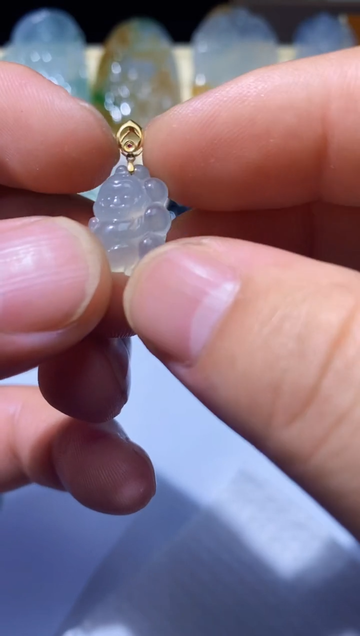 翡翠18K金镶嵌吊坠(不含链)138