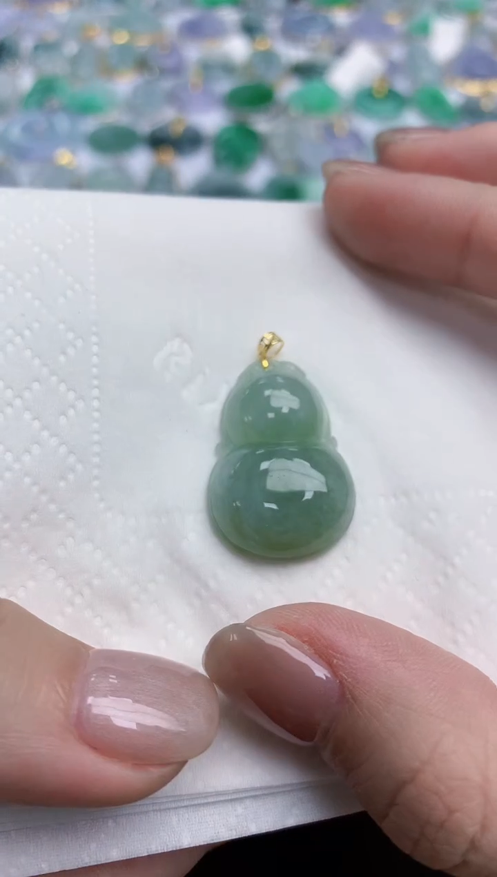 【闪购商品】翡翠颈饰18K金镶嵌天然缅甸翡翠A货