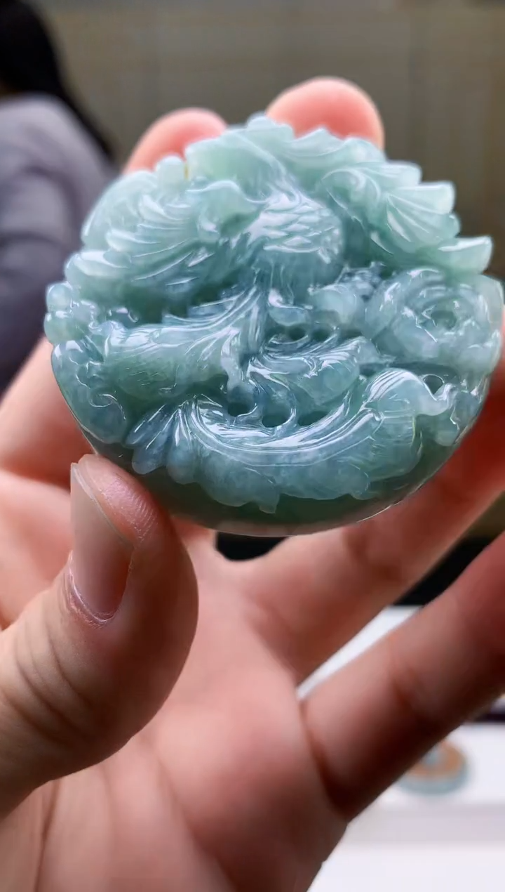 【闪购商品】定制翡翠未镶嵌4902bb-毛货挂件9