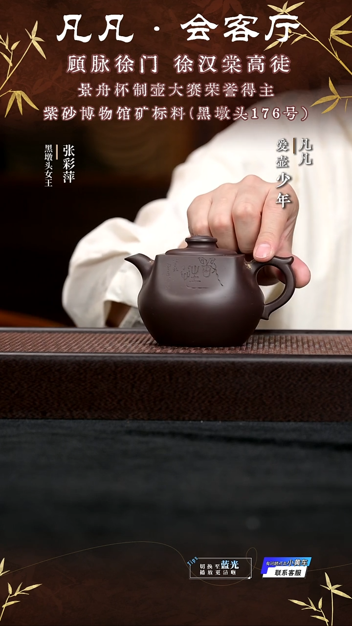 茶壶紫砂ZCP89 张彩萍 乾坤 黑墩头260cc