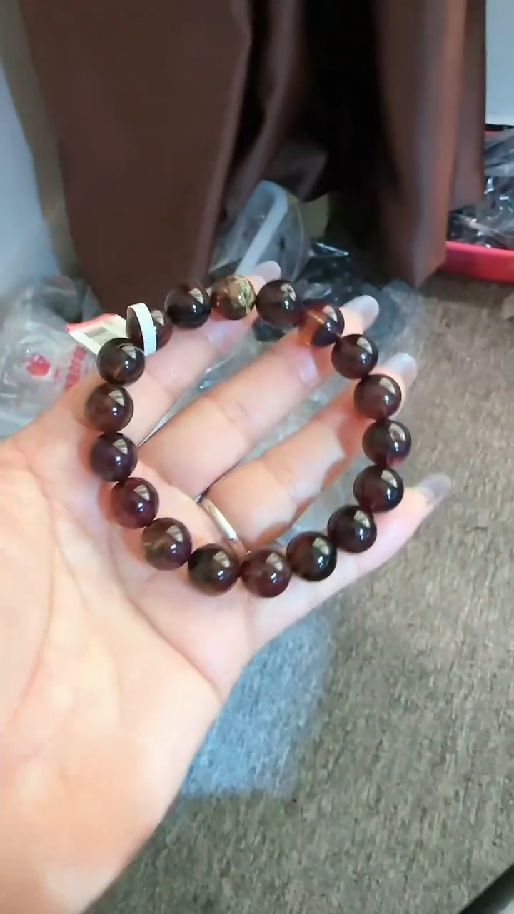 【闪购商品】琥珀手链未镶嵌规格11微瑕紫杉醇手串# 19