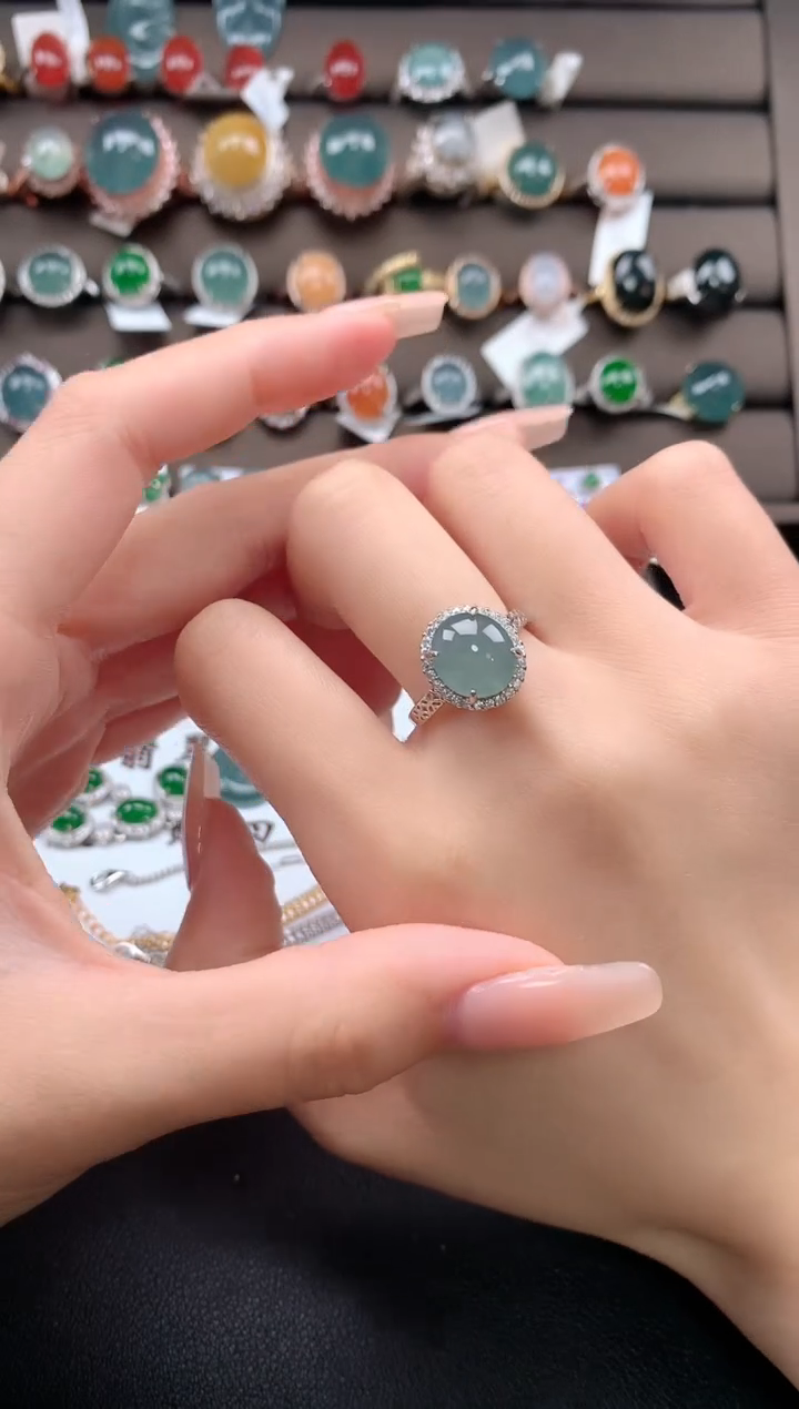 【闪购商品】翡翠戒指银S925镶嵌32132131231