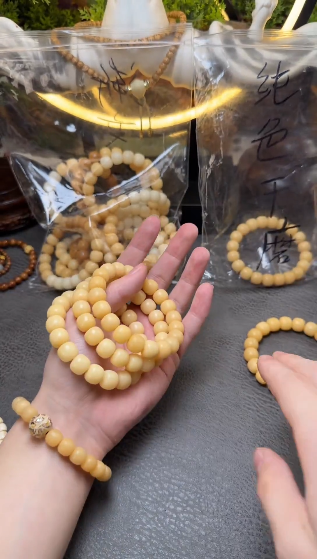 手串菩提根/象牙果干磨纯色高钙奶老型10*11