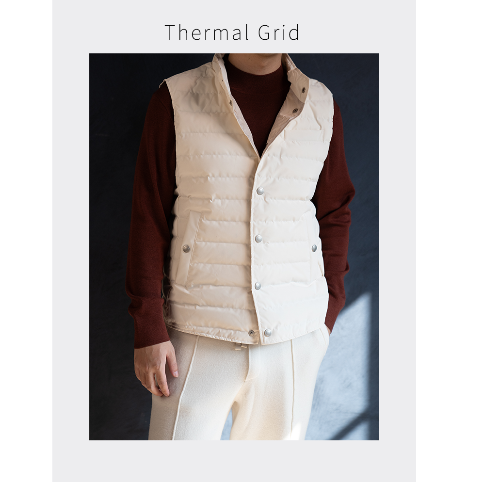 X蓝屋菱律温格Thermal Grid羽绒背心男士冬季通勤商务保暖马甲