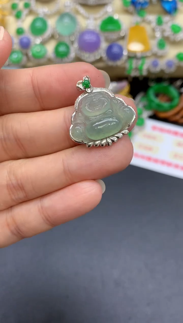 颈饰18K金镶嵌翡翠99-中国好珍宝