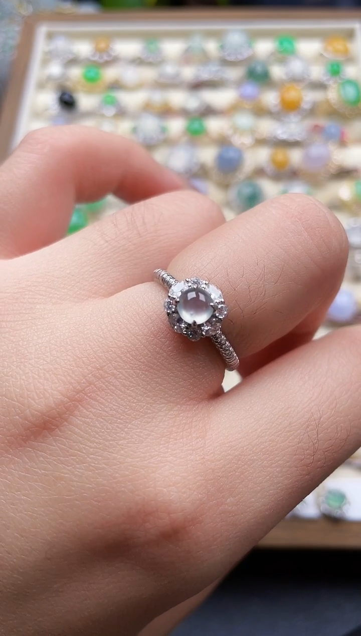 银S925镶嵌戒指翡翠121