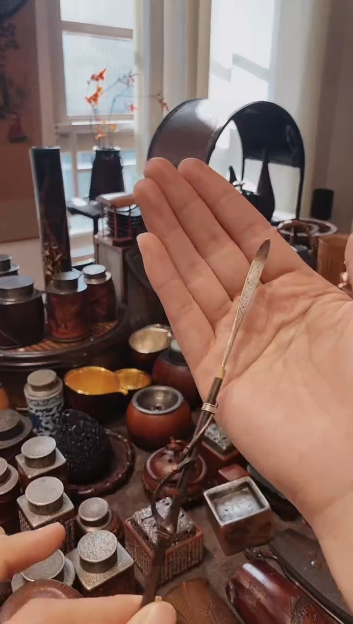 小***?紫竹绕枝精品银茶拨