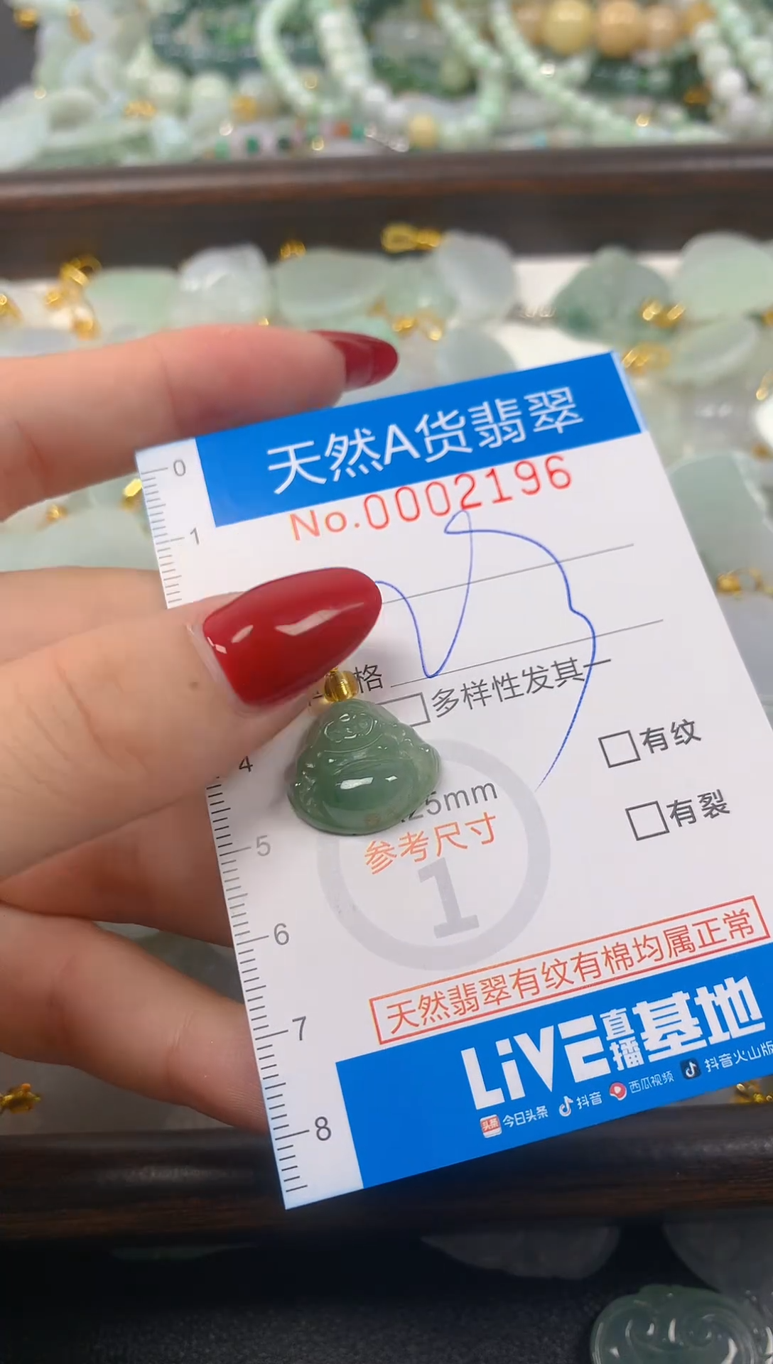 颈饰未镶嵌翡翠净货挂件-2196