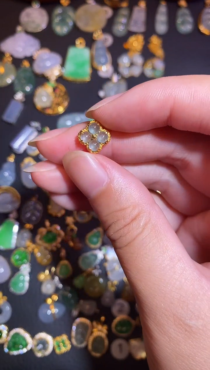 翡翠银S925镶嵌颈饰天然A货翡翠