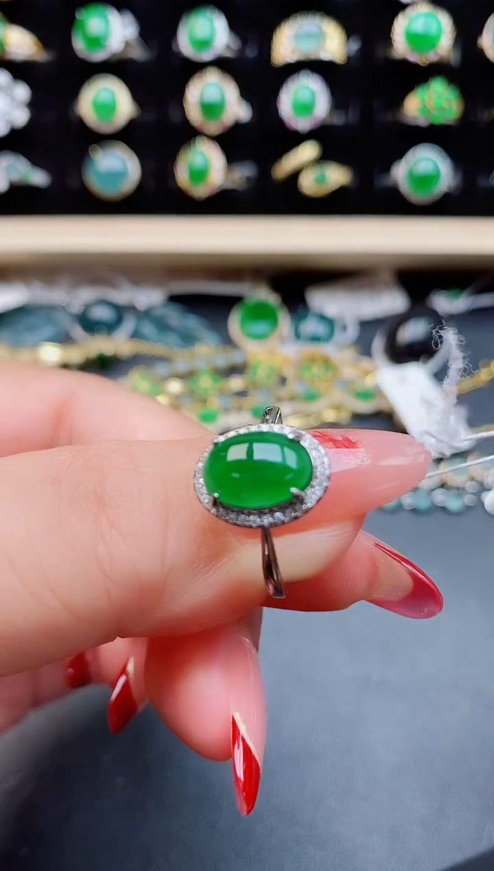 【闪购商品】翡翠戒指银S925镶嵌121241