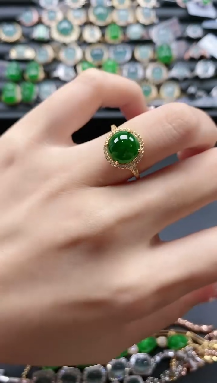 【闪购商品】翡翠戒指银S925镶嵌51511