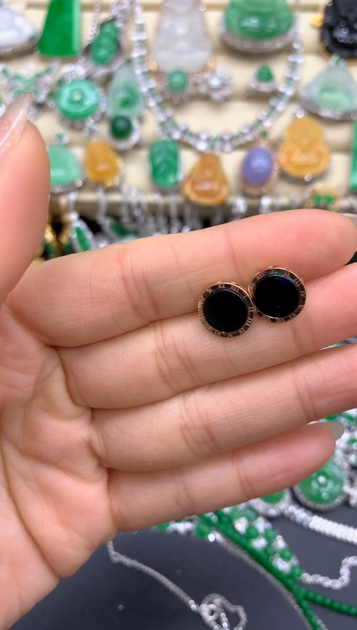 【闪购商品】翡翠耳饰18K金镶嵌236-中国好珍宝