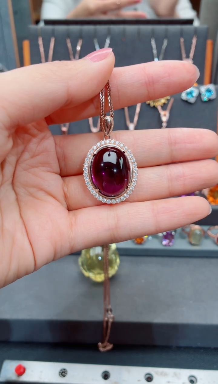 吊坠(赠链)银S925镶嵌紫晶紫晶吊坠