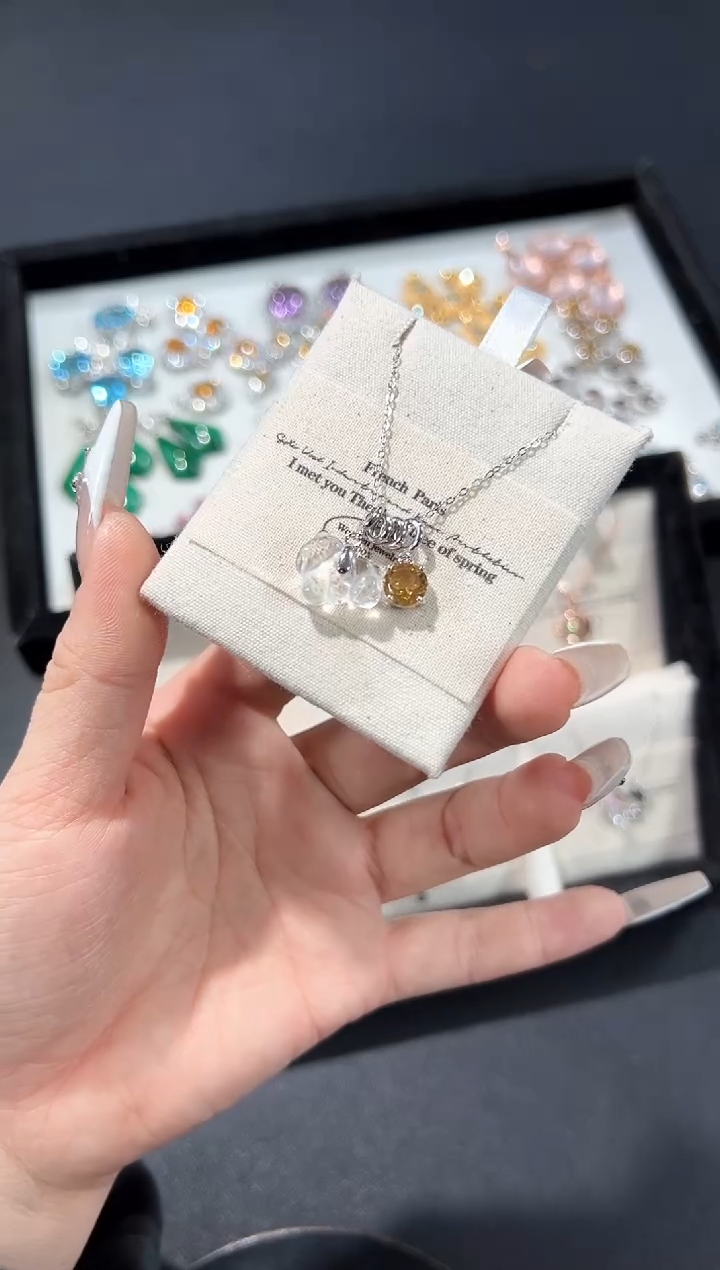 项链银S925镶嵌水晶57b多样性发其一【1条】