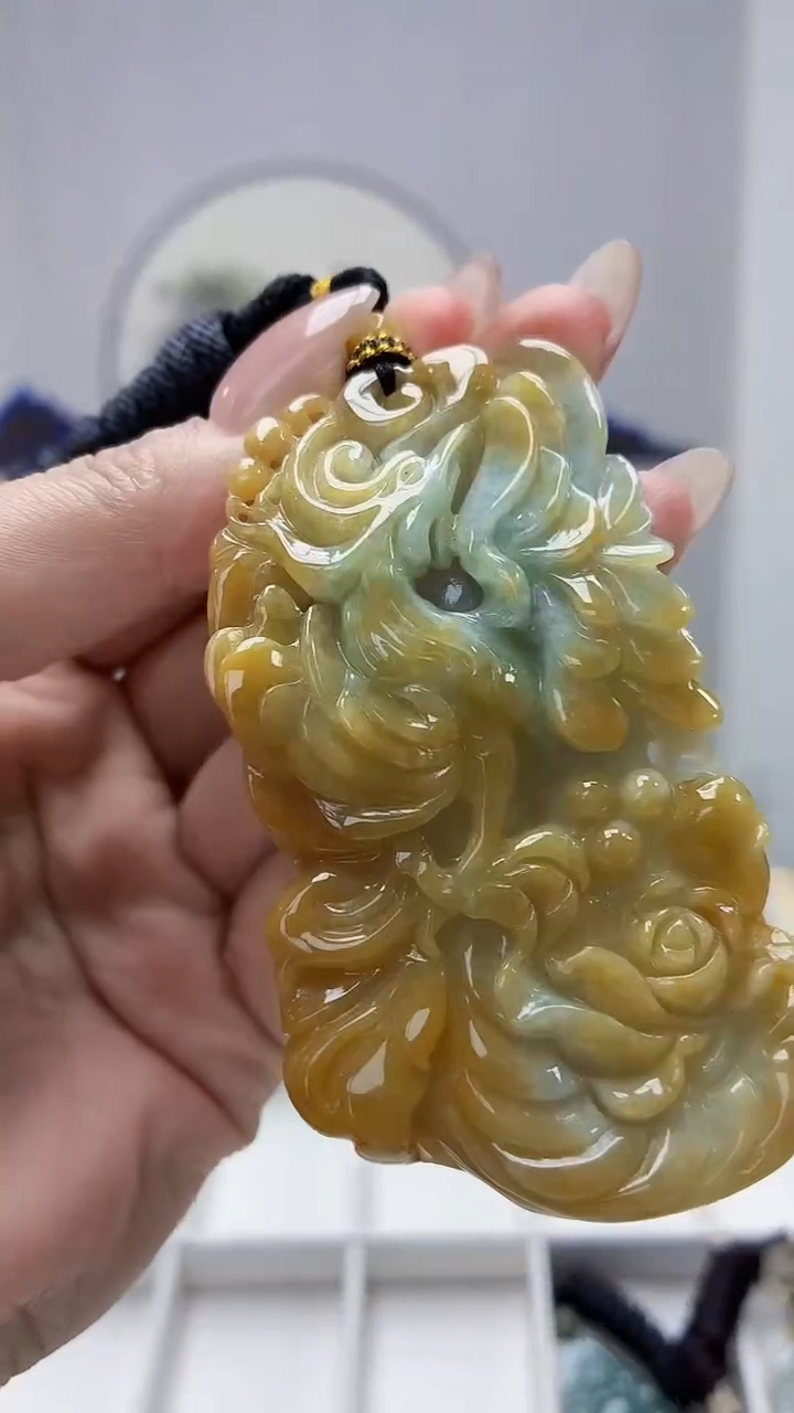 未镶嵌定制翡翠5028MM-毛货挂件52