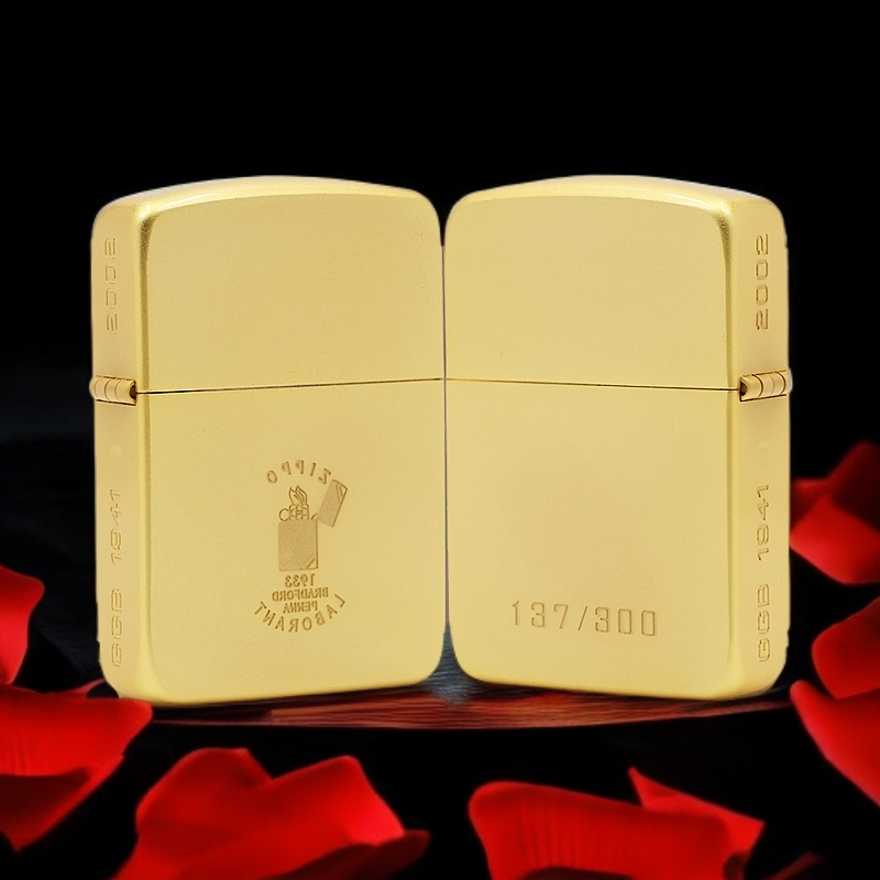 ZIPPO/之宝打火机磨沙金【18K金1941小金砖】正品煤油机DYJ1