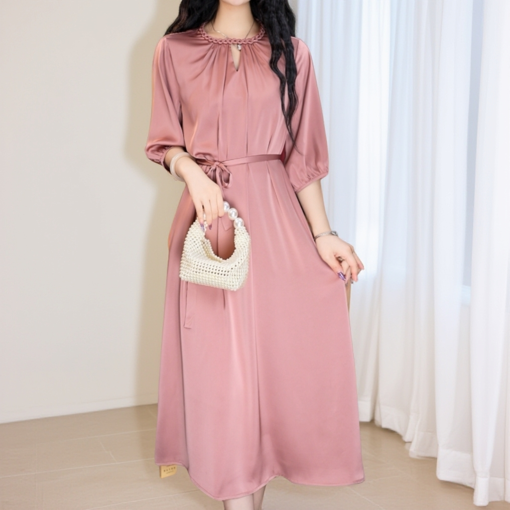 1187-23（肉桂粉）新款女士连衣裙