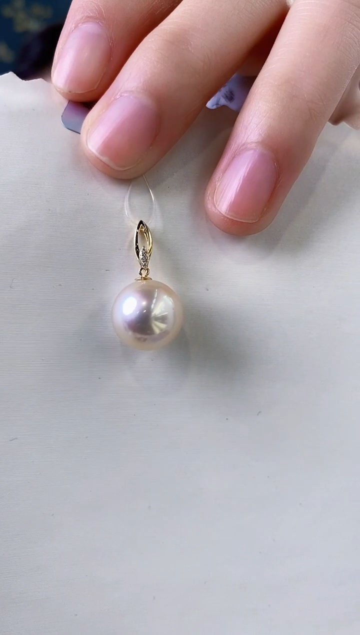 【闪购商品】海水珍珠吊坠(不含链)18K金镶嵌12-13海水珍珠吊坠