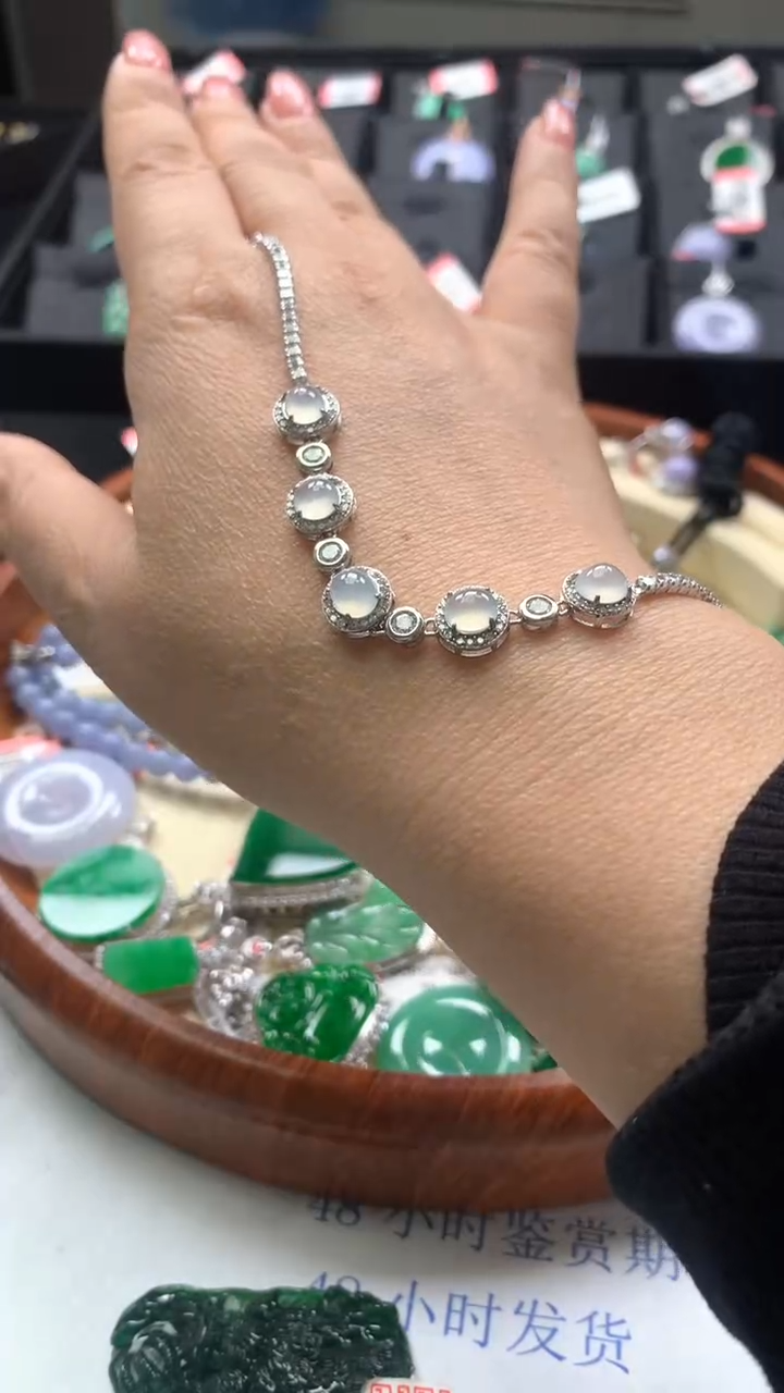 【闪购商品】翡翠手链银S925镶嵌手链