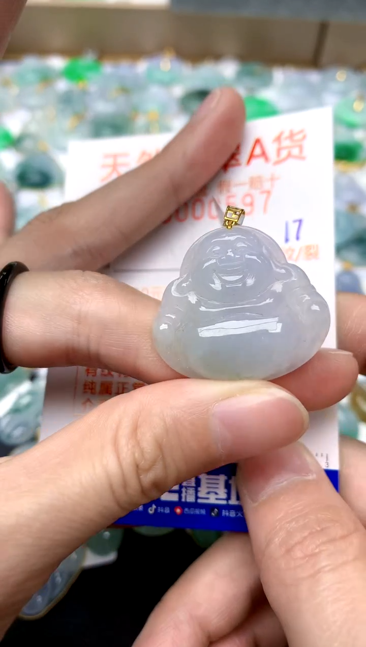 【闪购商品】翡翠颈饰18K金镶嵌17天然A货翡翠