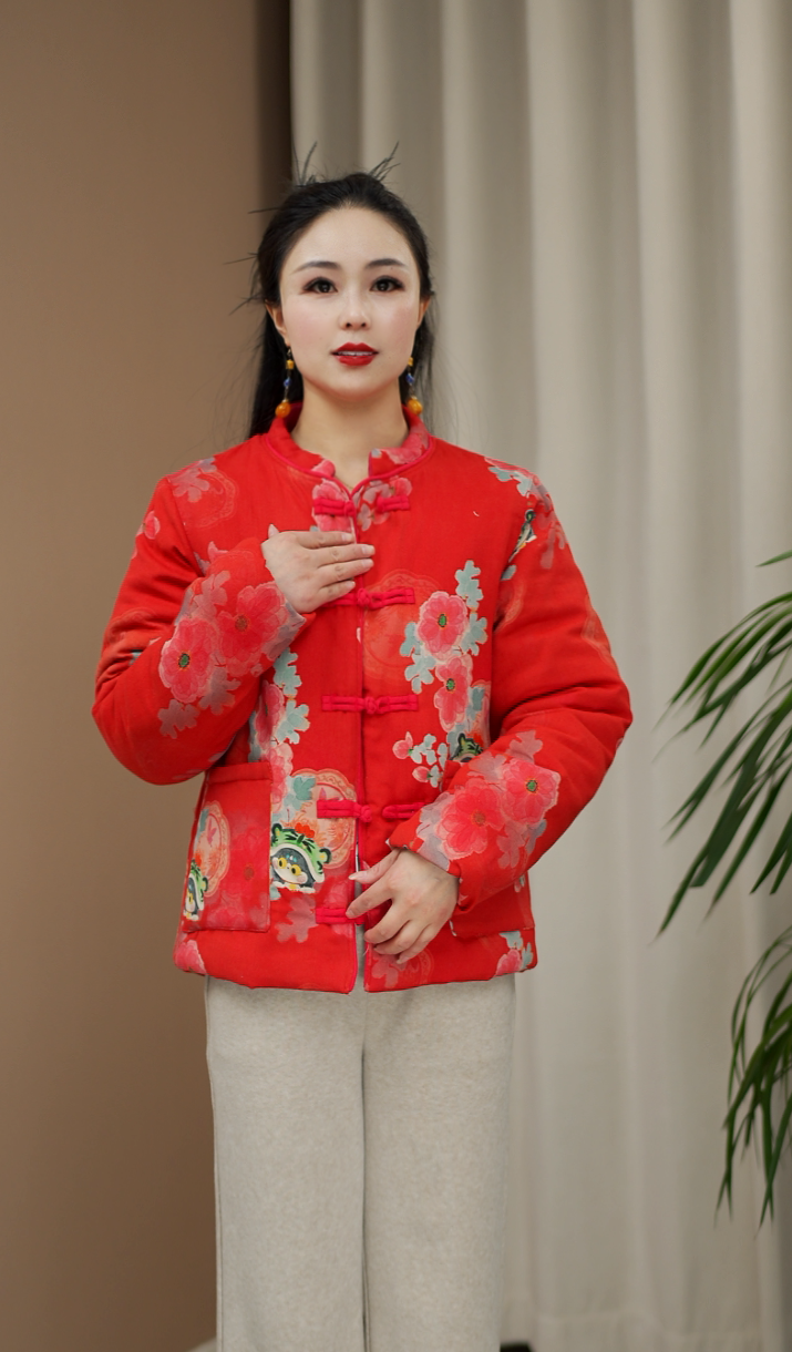 新年战袍8539【新疆棉花a类】冬季新款复古盘扣新中式加厚保暖棉服