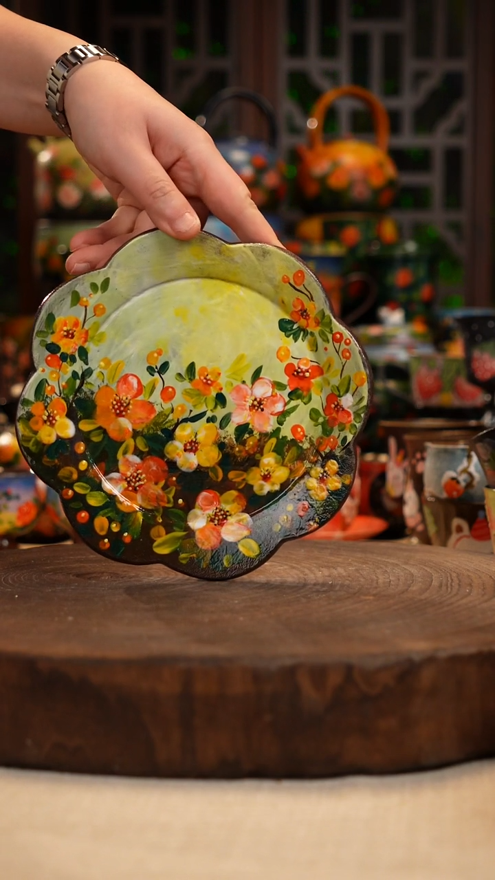 油画 手绘釉下彩