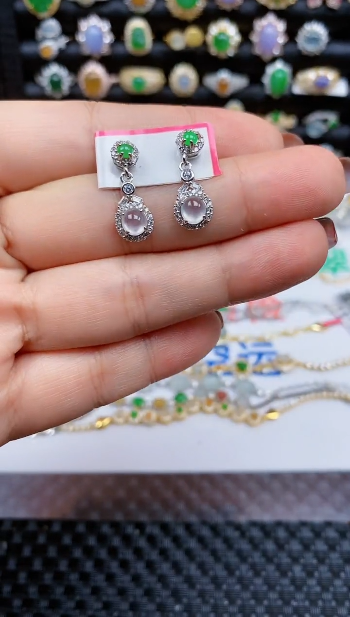 银S925镶嵌戒指翡翠256