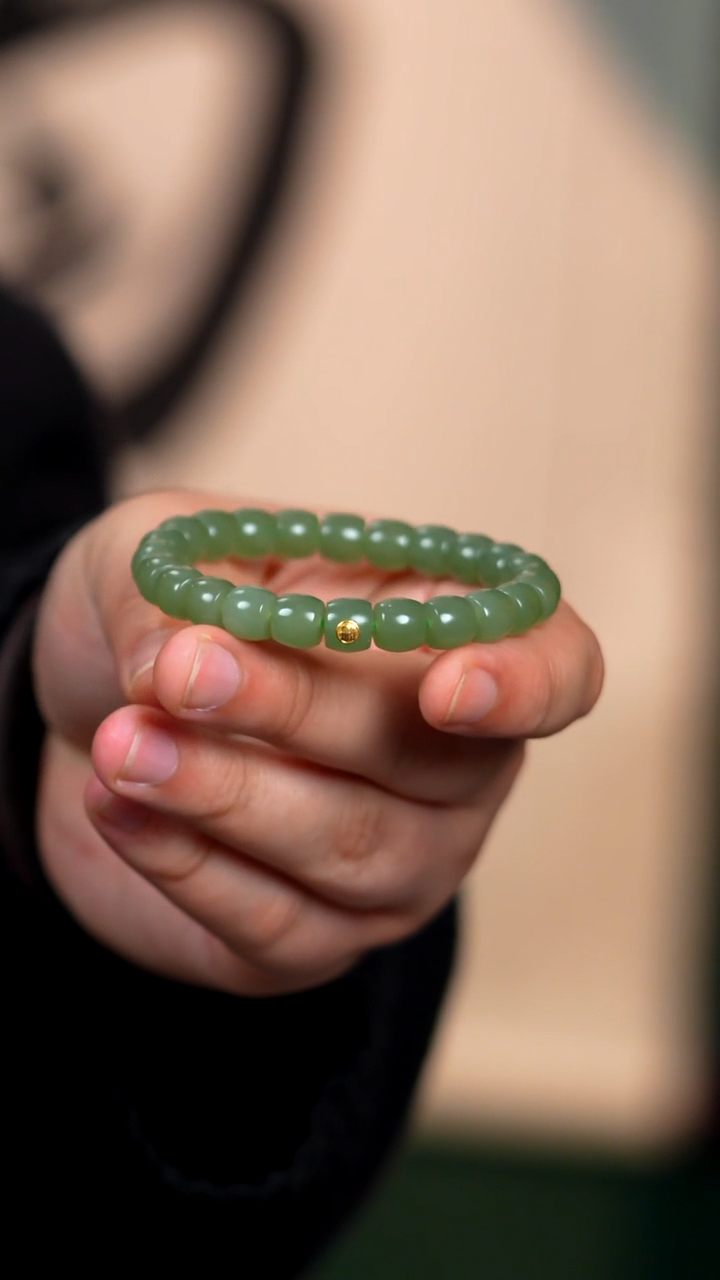 未镶嵌手链和田玉9mm且末蓝