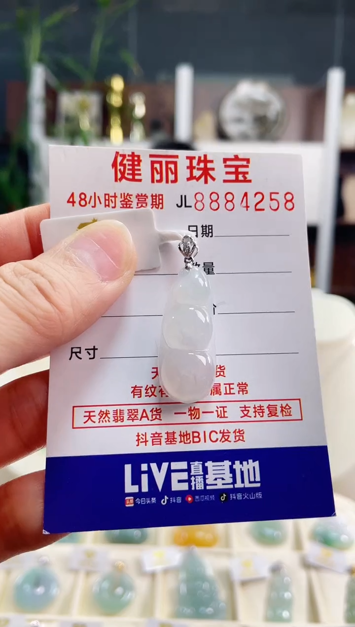 【闪购商品】翡翠颈饰18K金镶嵌天然缅甸翡翠 富贵豆(一物一证)