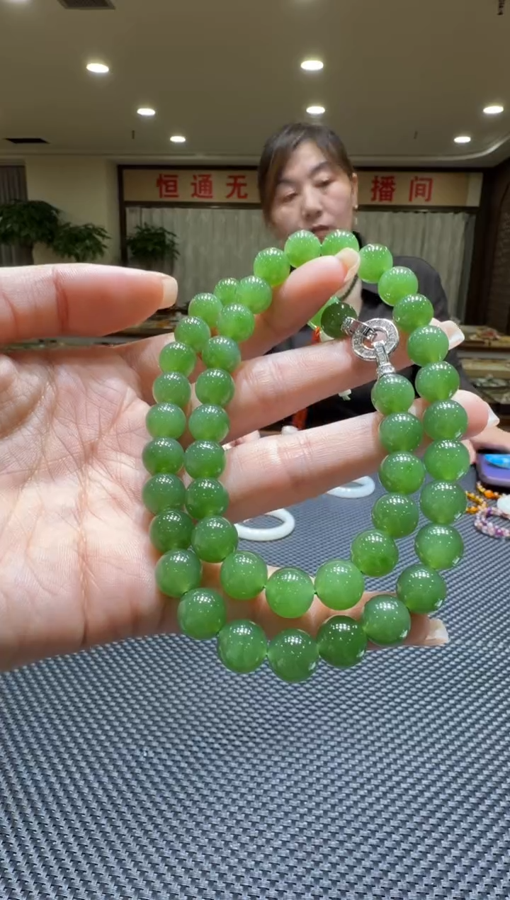 颈饰未镶嵌和田玉项链9-10mm