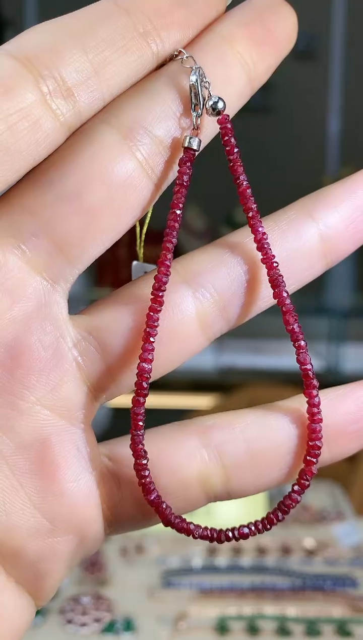 【闪购商品】红宝石手链银S925镶嵌手链