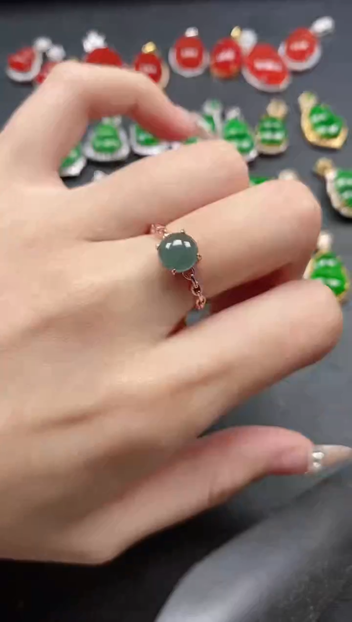 银S925镶嵌戒指翡翠51151