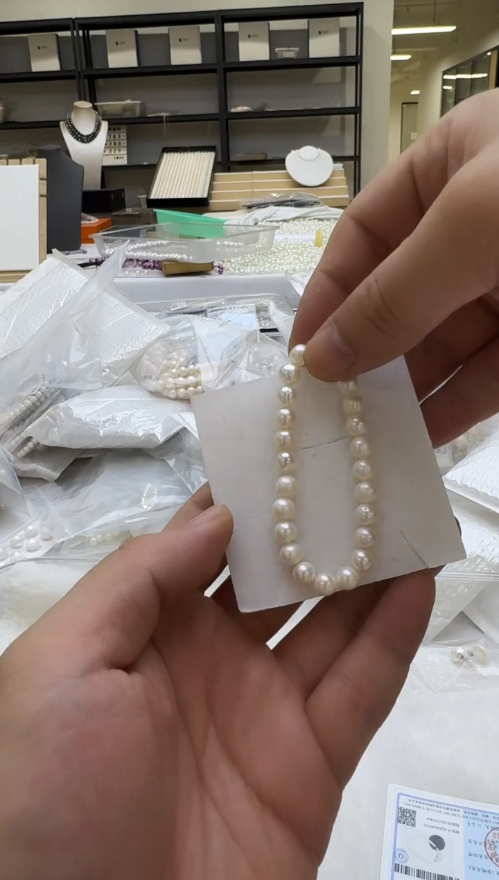 淡水珍珠手链未镶嵌7mm 无核-弹力绳