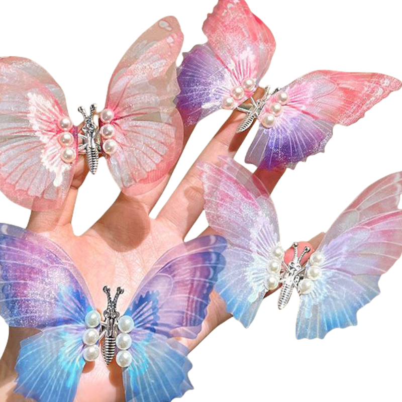 蝴蝶手工diy潮流灵动超仙蝴蝶发夹会动发夹材料包