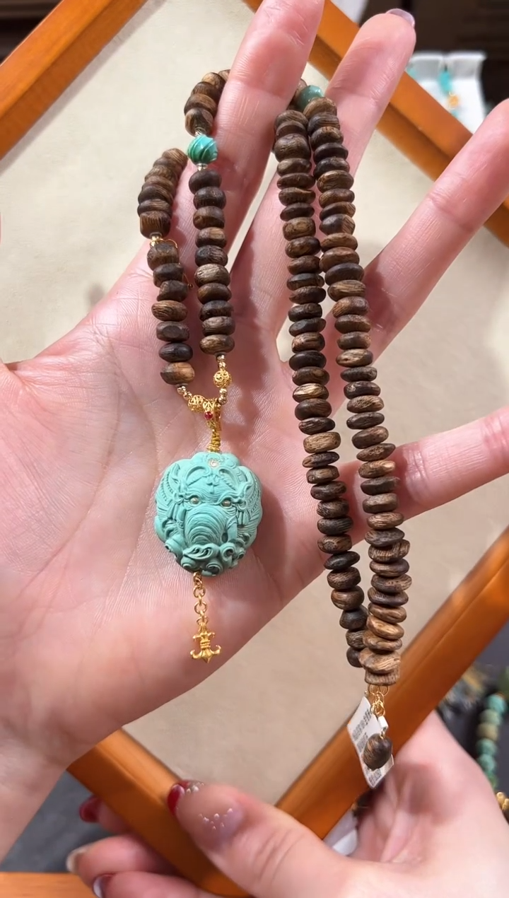 【闪购商品】绿松石颈饰18K金镶嵌绿松石项链