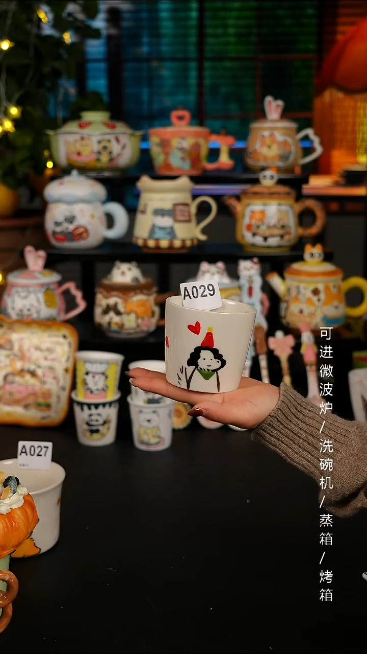 陶瓷便携款景德镇高温釉下彩纯手绘创意瓷 默认微瑕 不退不换