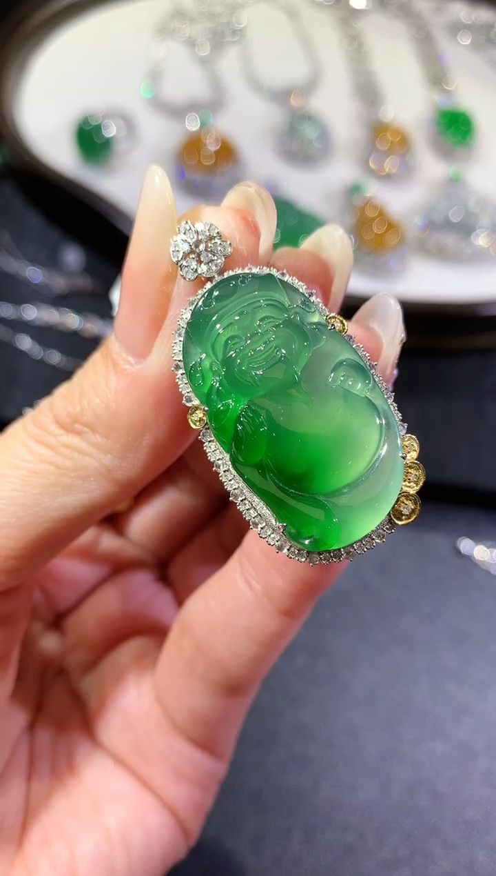 【闪购商品】翡翠吊坠(不含链)18K金镶嵌136（无鉴赏