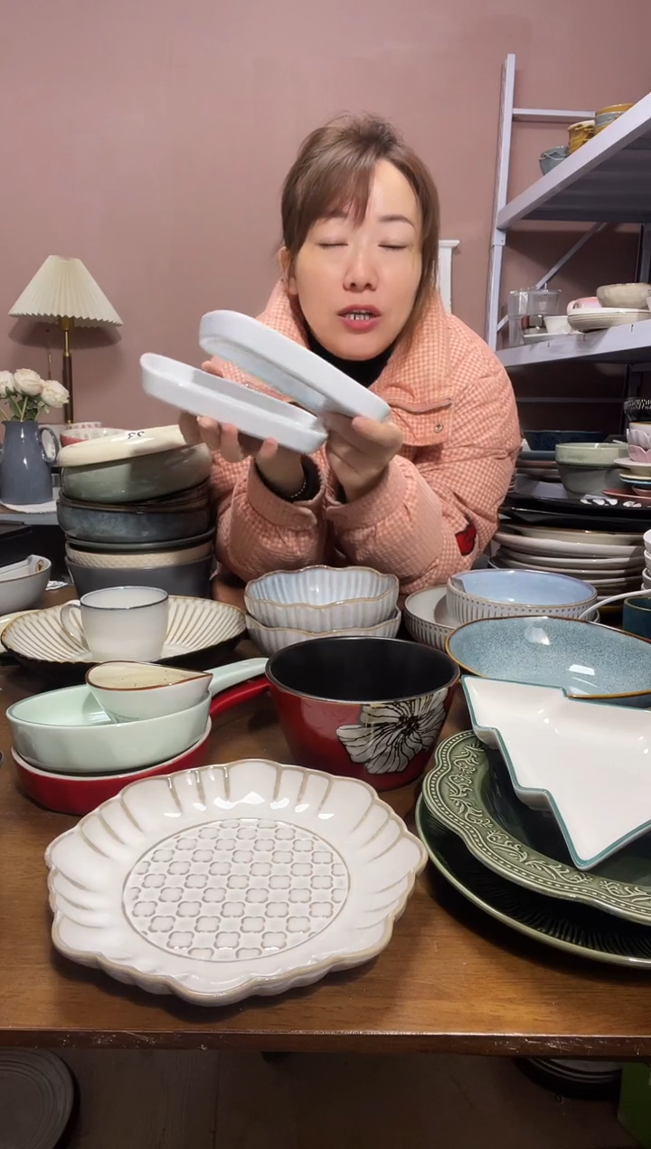 陶瓷微瑕（2个装）白色长方碟子