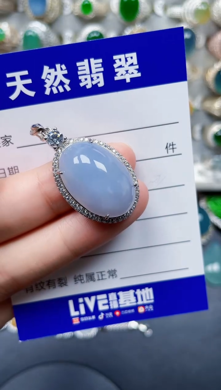 颈饰银S925镶嵌翡翠145