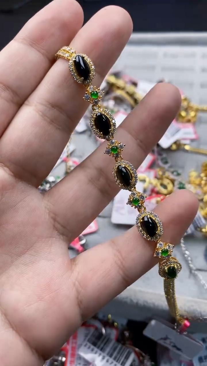 翡翠银S925镶嵌戒指12-12-12--3