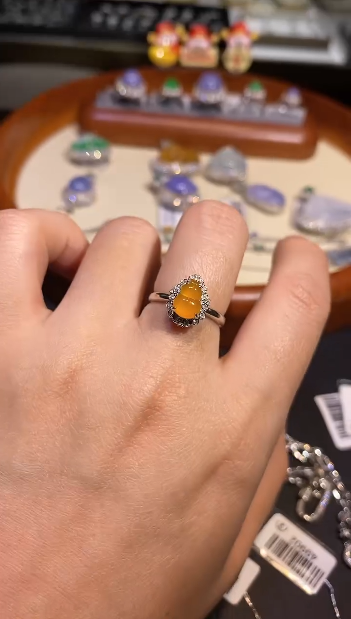 【闪购商品】翡翠戒指18K金镶嵌戒指