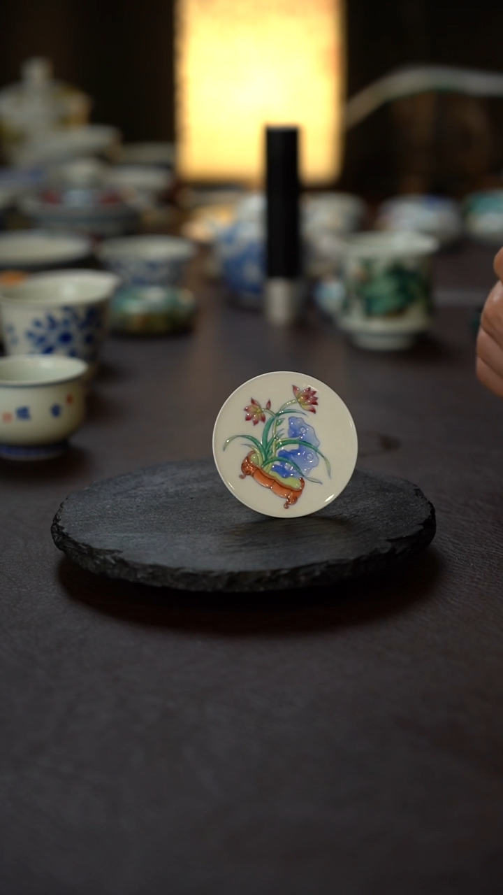 （微瑕）全手绘太湖石盖置1号