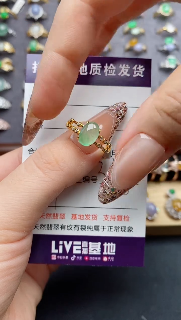 翡翠戒指银S925镶嵌.......