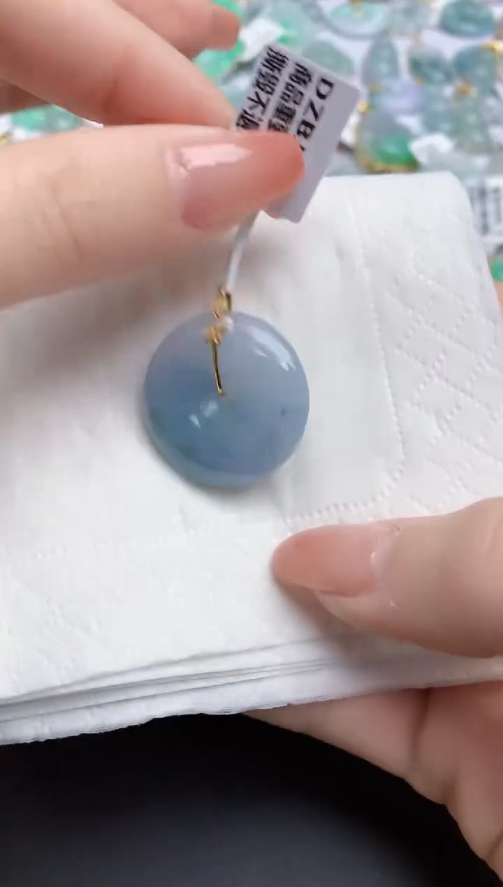 【闪购商品】翡翠颈饰18K金镶嵌天然缅甸翡翠A货