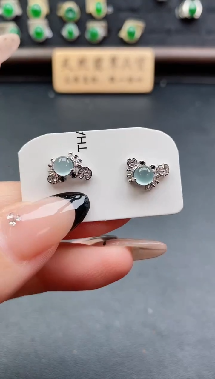 银S925镶嵌戒指翡翠1