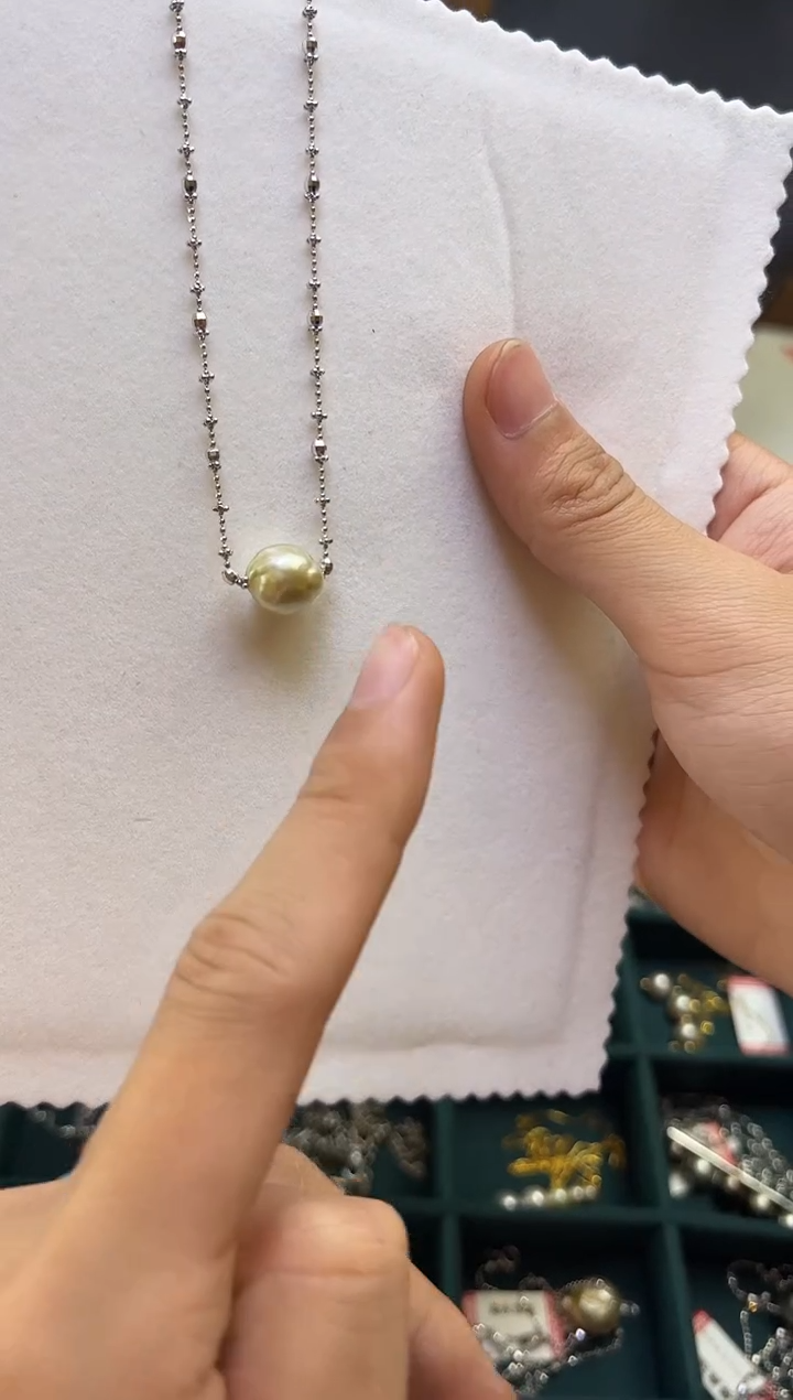 颈饰银S925镶嵌海水珍珠珍珠