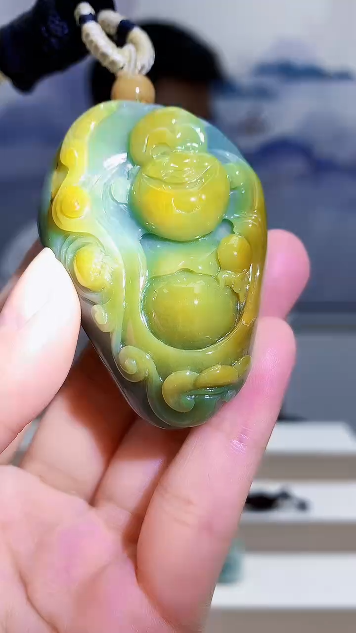 未镶嵌定制翡翠5028lr-毛货挂件10